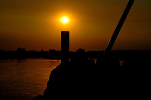 Boat at sunset Paraguay River Boat at sunset Paraguay River